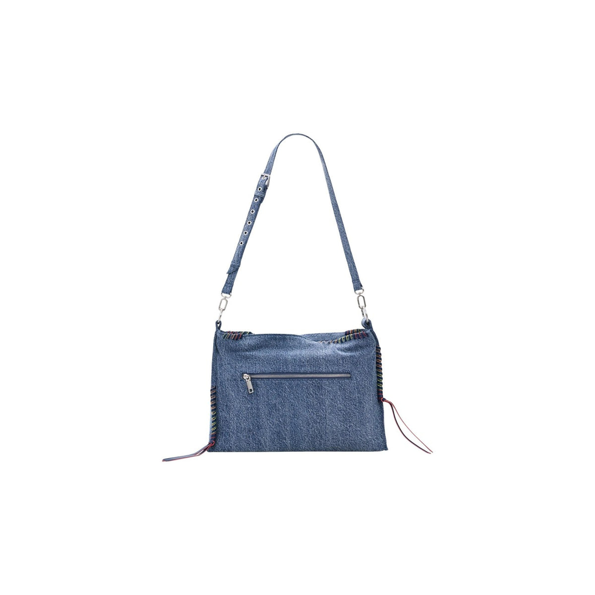 Image 3 : Vue d'ensemble sac baguette Desigual noir avec breloque et finition anse tressée — delvale