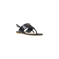 Image 2 : Sandale Liu Jo noire femme, détail médaillon doré sur empeigne et boucle réglable — Delvale