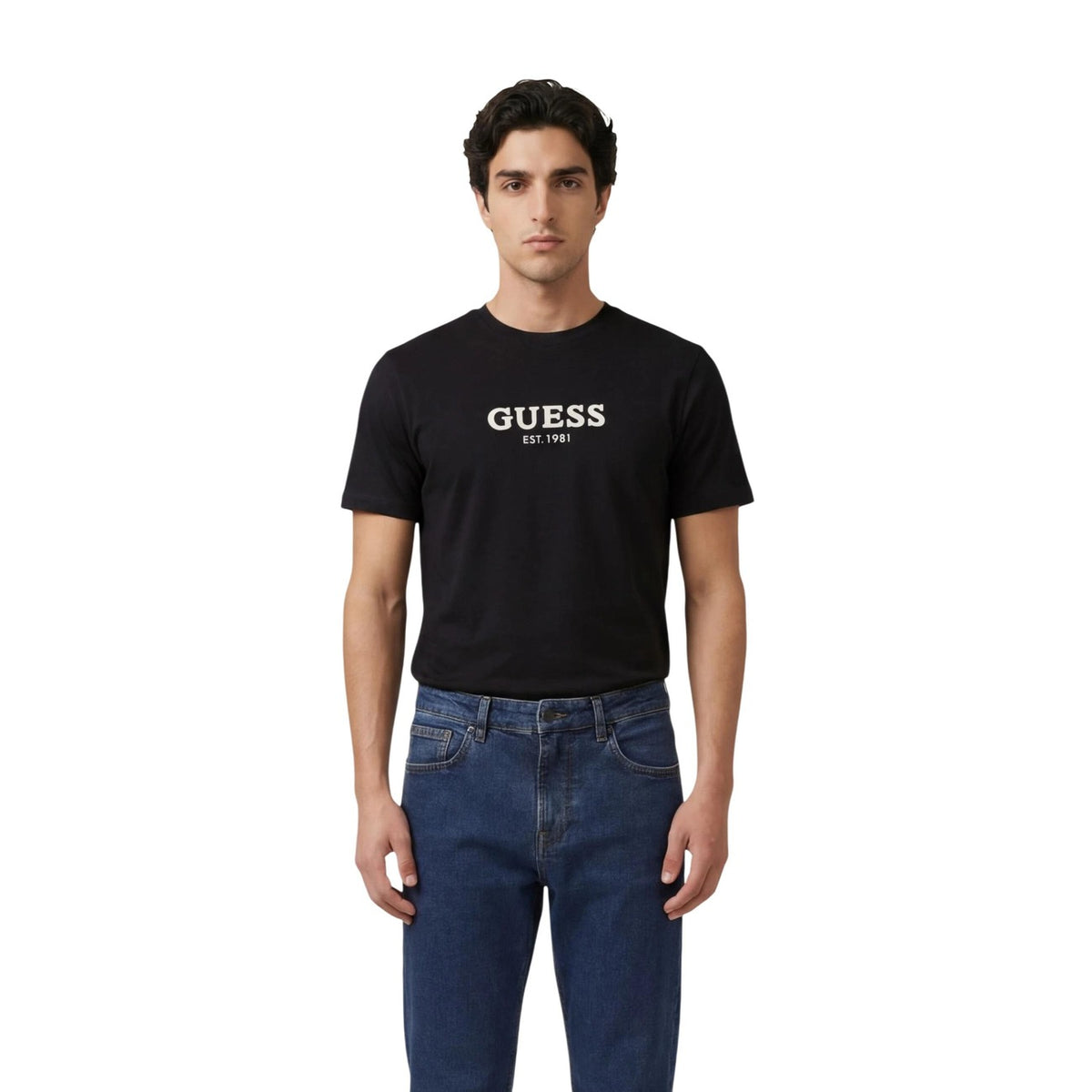 Image 4 : T-shirt Guess homme beige impression moderne, vue dos — Delvale