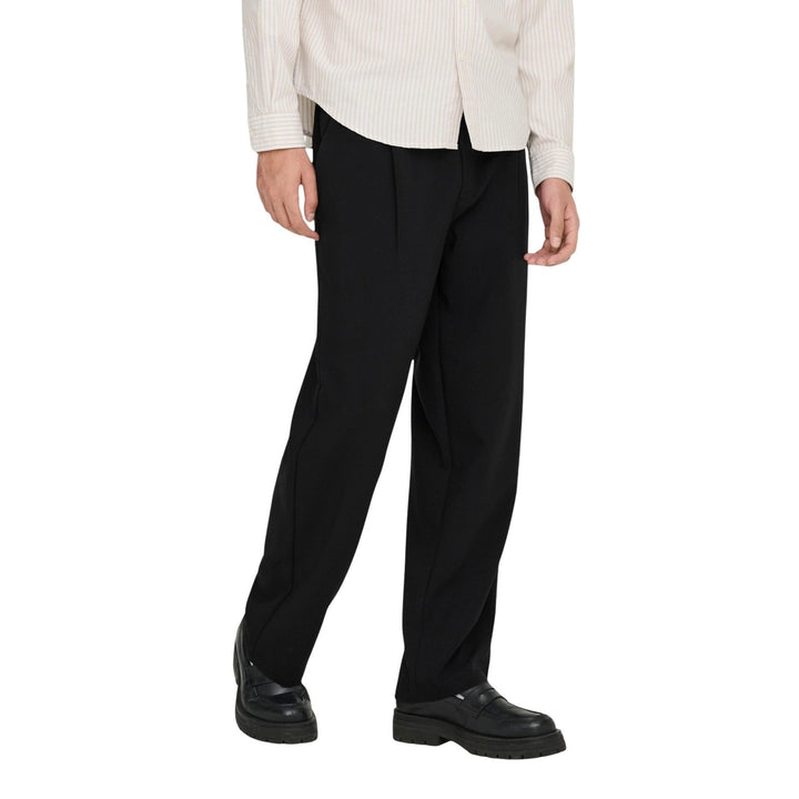 Image 1 : Pantalon noir Only & Sons homme avec fermeture lacets — Delvale