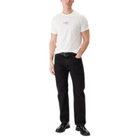 Image 2 : T-shirt Calvin Klein Jeans homme blanc coton premium vue de profil — Delvale