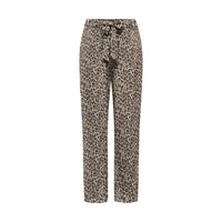 Image 1 : Pantalon palazzo Only imprimé léopard beige et anthracite, vue de face sur fond blanc — Delvale