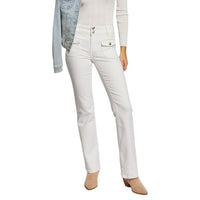 Image 1 : Jean blanc femme Morgan De Toi avec fermeture zip, vue de face — delvale