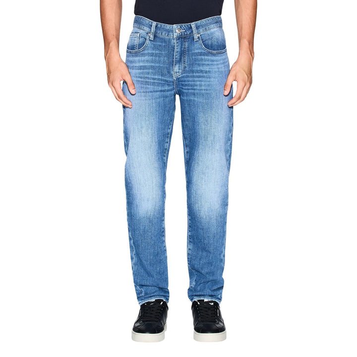 Image 1 : Jean homme bleu Armani Exchange coupe moderne avec fermeture zip — Delvale