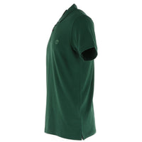 Image 3 : Détail du logo arbre Timberland brodé ton sur ton sur la poitrine gauche du polo homme vert piqué coton — Delvale