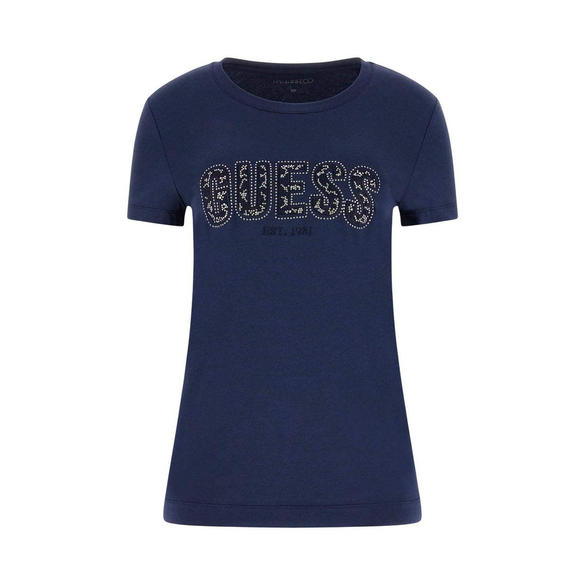 Image 4 : Coupe manches courtes du t-shirt Guess beige strass — delvale
