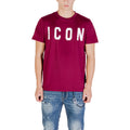 Icon T-shirt homme bordeaux manches courtes col rond