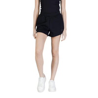 Image 1 : Short Guess Active femme noir taille haute avec triangle strass argenté sur cuisse — delvale