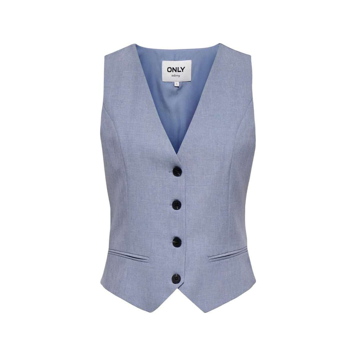 Image 3 : Gilet Only femme bleu azur sans manches vue de dos coupe ajustée — Delvale