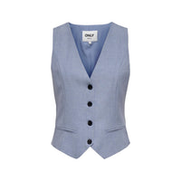 Image 3 : Gilet Only femme bleu azur sans manches vue de dos coupe ajustée — Delvale