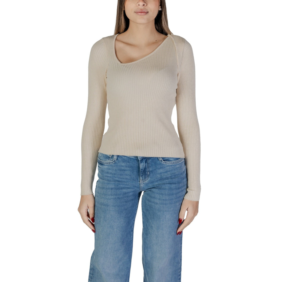 Image 1 : Pull blanc Vila Clothes femme col V manches longues — delvale