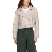 Image 1 : Veste Only beige femme avec fermeture éclair et col revers moderne — delvale