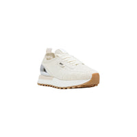 Image 2 : Basket femme Liu Jo beige knit, détail de la languette intégrée et des lacets plats, semelle épaisse blanche et gomme caramel — Delvale