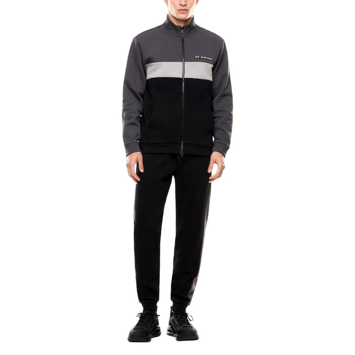 Image 1 : Survêtement EA7 homme noir avec fermeture éclair intégrale et col montant — Delvale
