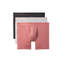 Image 13 : Lot de 3 boxers homme Calvin Klein Underwear coton stretch noir, présentation à plat, ceintures contrastées — Delvale