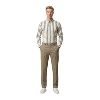 Image 5 : Chemise homme Gianni Lupo blanc rayures col Mao portée en tenue casual — delvale