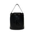 Calvin Klein Sac seau femme noir monogramme CK gaufré cordon doré