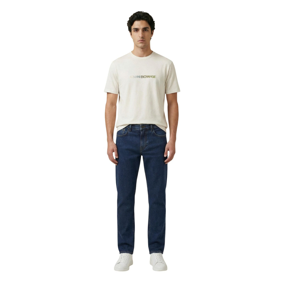 Image 3 : T-shirt Armani Exchange blanc homme vue d'ensemble coton premium — Delvale