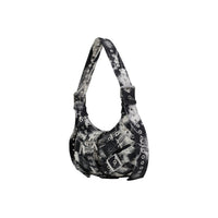Image 2 : Desigual sac hobo femme noir délavé œillets argentés allover deux boucles ardillon — vue trois quarts — Delvale