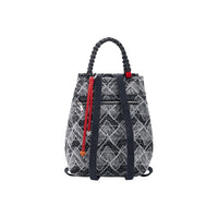 Image 3 : Vue d'ensemble du sac à dos Desigual gris jacquard avec cordon de serrage et finitions premium — Delvale