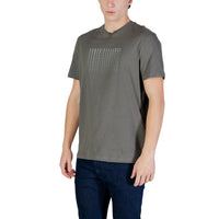 Image 2 : T-shirt vert Armani Exchange homme détail col rond et logo — Delvale