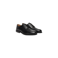 Image 2 : Chaussures derbies Calvin Klein homme noir en cuir premium, vue de profil — Delvale