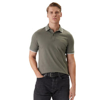 Polo Boss homme gris kaki vue de face — coupe manches courtes Ref. 50507699