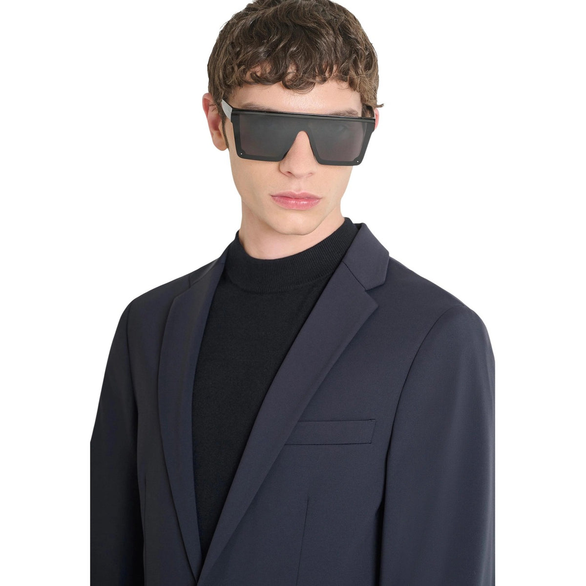Image 3 : Vue de face du blazer slim Antony Morato homme, fermeture deux boutons et poches frontales plaquées, tissu bimatière — Delvale
