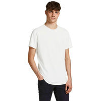 Image 1 : T-shirt homme Jack & Jones blanc col rond manches courtes vue face — delvale