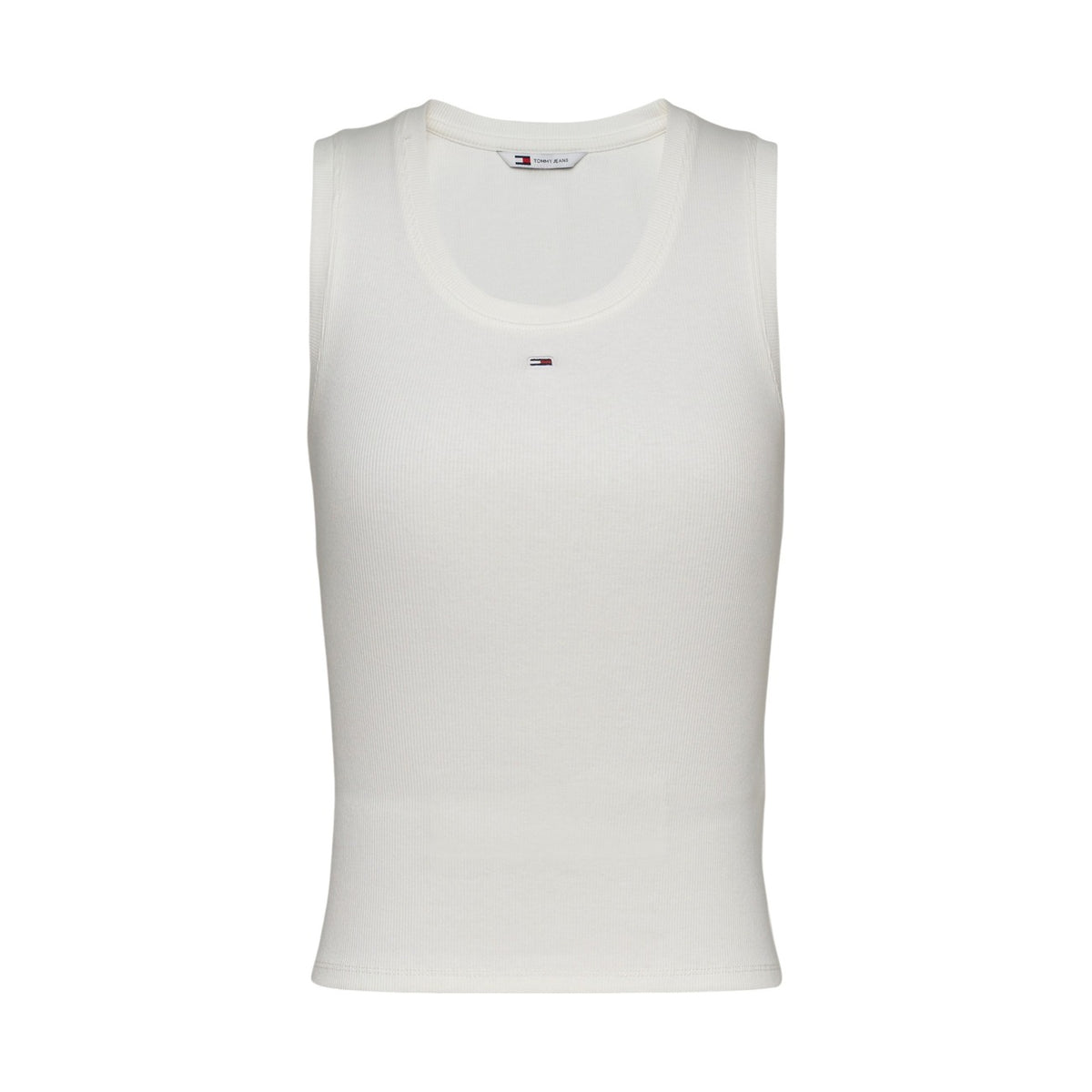 Image 1 : Débardeur Tommy Hilfiger Jeans femme beige col rond sans manches — delvale