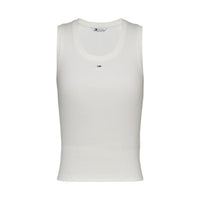 Image 1 : Débardeur Tommy Hilfiger Jeans femme beige col rond sans manches — delvale