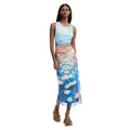 Desigual Robe Femme Bleu Azur Sans Manches Motif Coloré