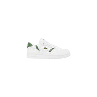 Baskets Lacoste homme blanches avec empiècements verts, vue de profil