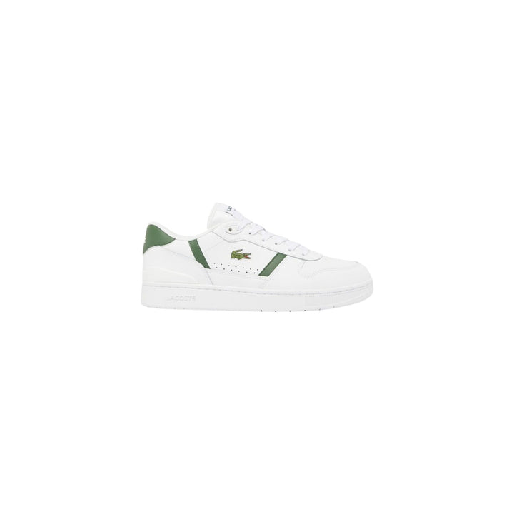 Baskets Lacoste homme blanches avec empiècements verts, vue de profil