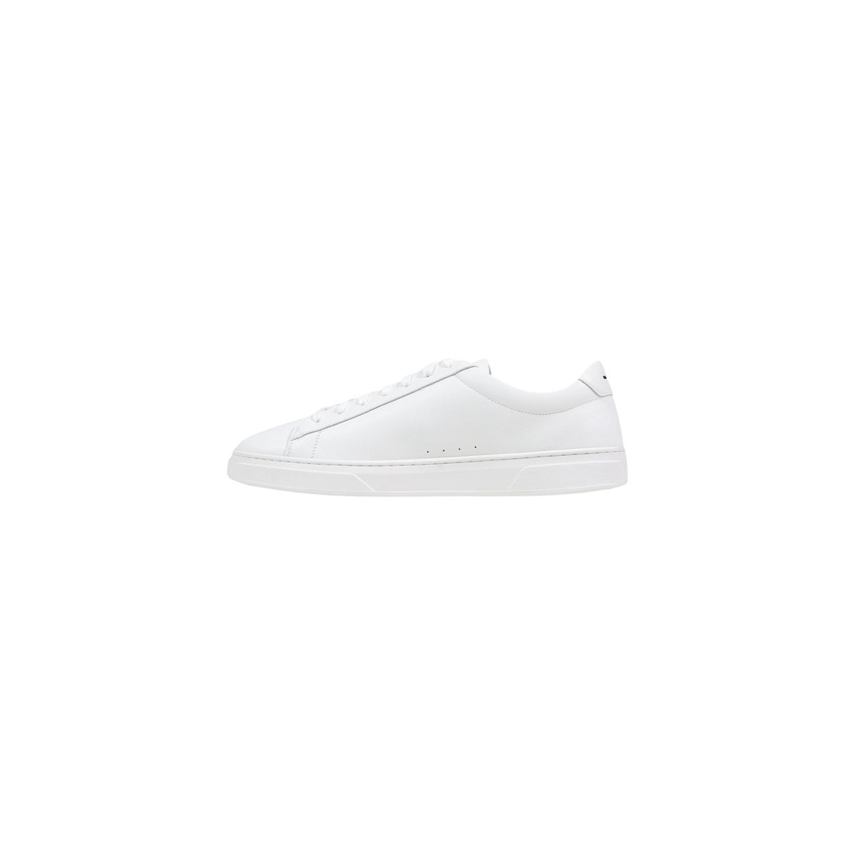 Sneakers Boss Gary homme blanc tige cuir vue latérale gauche semelle plate