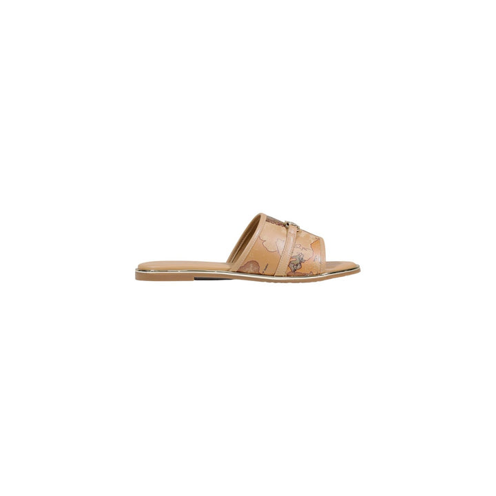 Image 1 : Mules femme Alviero Martini Prima Classe beige avec motif imprimé signature — Delvale