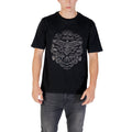 Gianni Lupo T-Shirt Homme Noir Imprimé Col Rond Manches Courtes