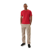 Image 2 : T-shirt Napapijri homme rouge, coupe ajustée, encolure ronde, vue trois-quarts face — Delvale