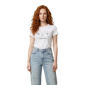 EA7 T-shirt Femme Blanc à Paillettes Manches Courtes