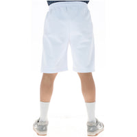 Image 2 : Short Icon homme blanc logo noir, détail de la ceinture élastique avec cordon blanc et étiquette Icon — Delvale