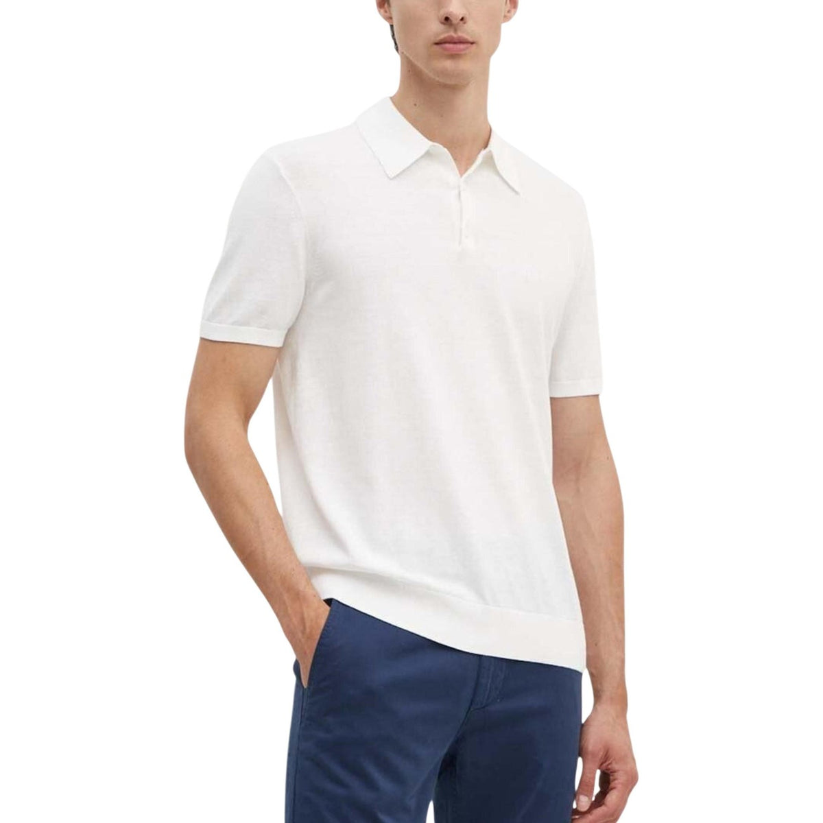 Polo Armani Exchange homme blanc – vue de face variante coloris