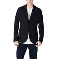 Armani Exchange Blazer Homme Pur Coton Coupe Ajustée Noir
