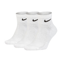 Image 3 : Vue de côté du lot de 3 paires de chaussettes Nike Ankle Cushion noires, structure nervurée visible — Delvale
