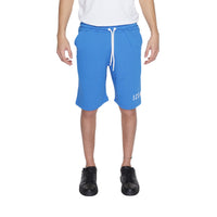 Image 1 : Bermuda homme Icon bleu azur en coton avec fermeture lacets — delvale