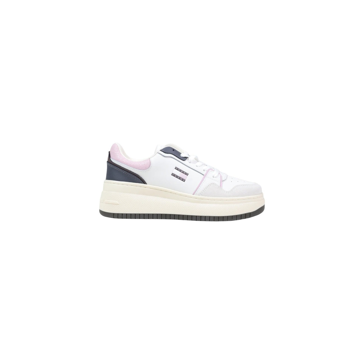 Image 4 : Baskets femme blanches Tommy Hilfiger Jeans en chamois vue d'ensemble — delvale