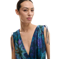 Image 3 : Vue d'ensemble du survêtement Desigual col V bleu pour femme — Delvale