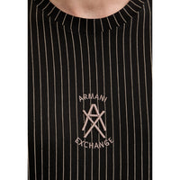 Image 2 : Détail du motif rayures du t-shirt Armani Exchange noir pour homme — Delvale