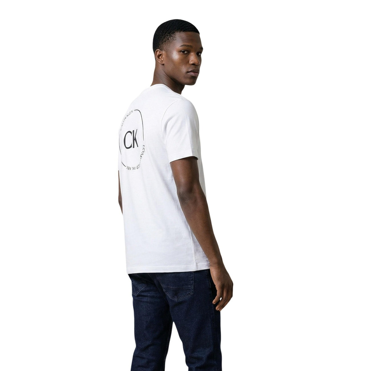 Image 3 : Vue de dos t-shirt Calvin Klein Jeans homme blanc coton — Delvale