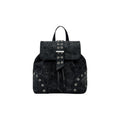 Desigual Sac à Dos Femme Noir Motif Botanique Gaufré Œillets Argentés