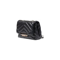 Image 3 : Vue d'ensemble du sac bandoulière Armani Exchange femme noir design géométrique et chaîne argentée — Delvale